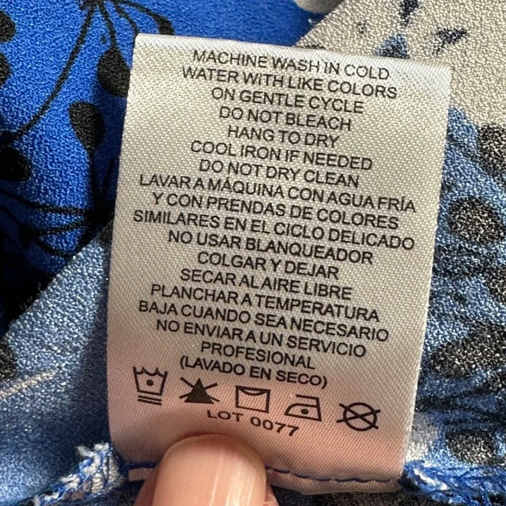 Hilary Radley Womens Blue Dark Floral Sleeveless Blouse XXL Beachy Tropical - Picture 5 of 9